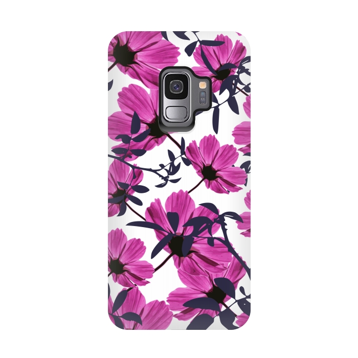 Galaxy S9 StrongFit Floral Explorers  (White)  by Zala Farah