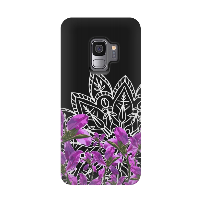 Galaxy S9 StrongFit Mandala + Purple Vines by Zala Farah