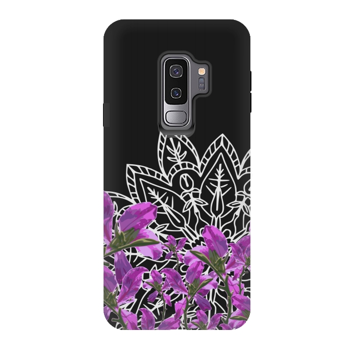 Galaxy S9 plus StrongFit Mandala + Purple Vines by Zala Farah
