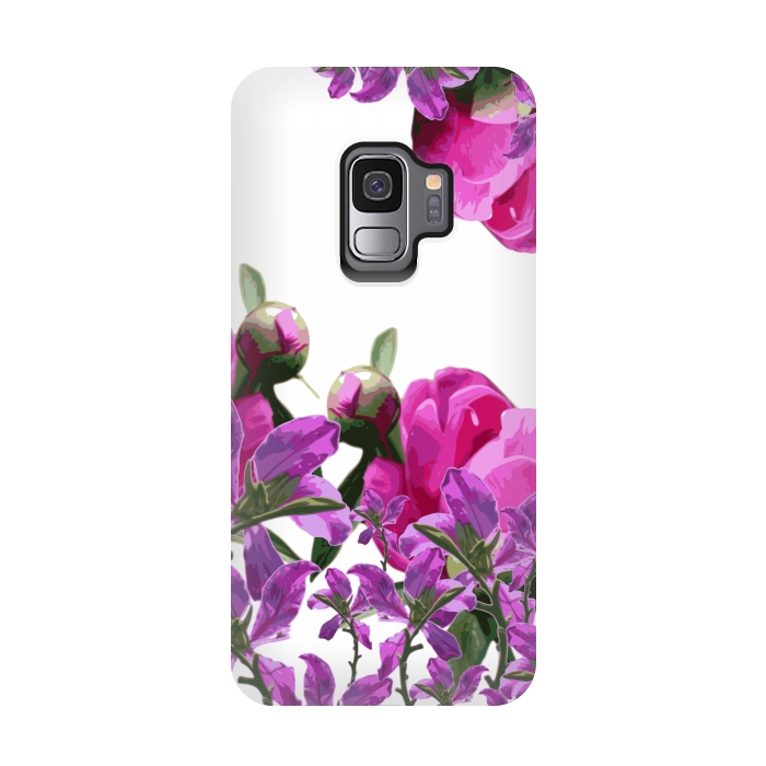 Galaxy S9 StrongFit Hiding Pink Flowers by Zala Farah