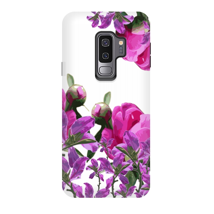 Galaxy S9 plus StrongFit Hiding Pink Flowers by Zala Farah