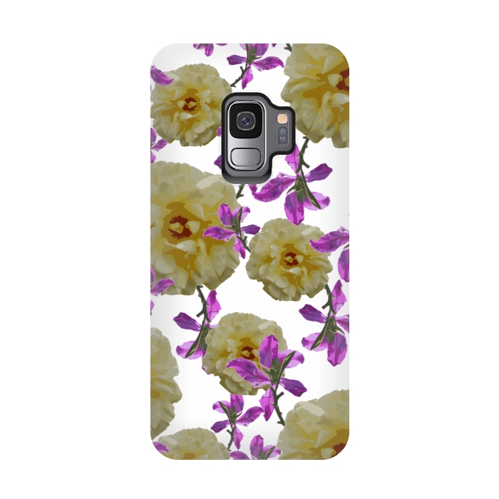 Galaxy S9 StrongFit Flowers + Purple Vines by Zala Farah