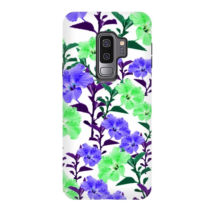 Galaxy S9 plus StrongFit Neon Flowers by Zala Farah