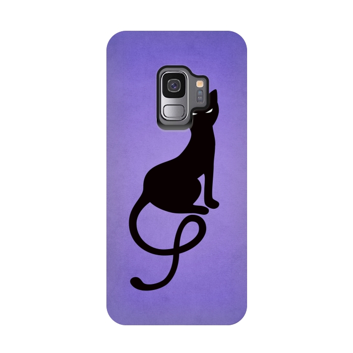 Galaxy S9 StrongFit Purple Gracious Evil Black Cat by Boriana Giormova