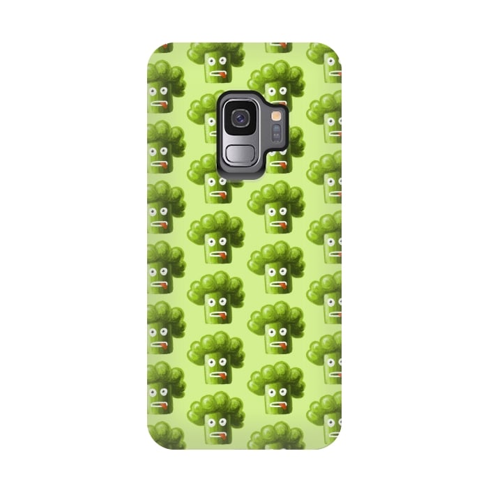 Galaxy S9 StrongFit Funny Broccoli Pattern by Boriana Giormova