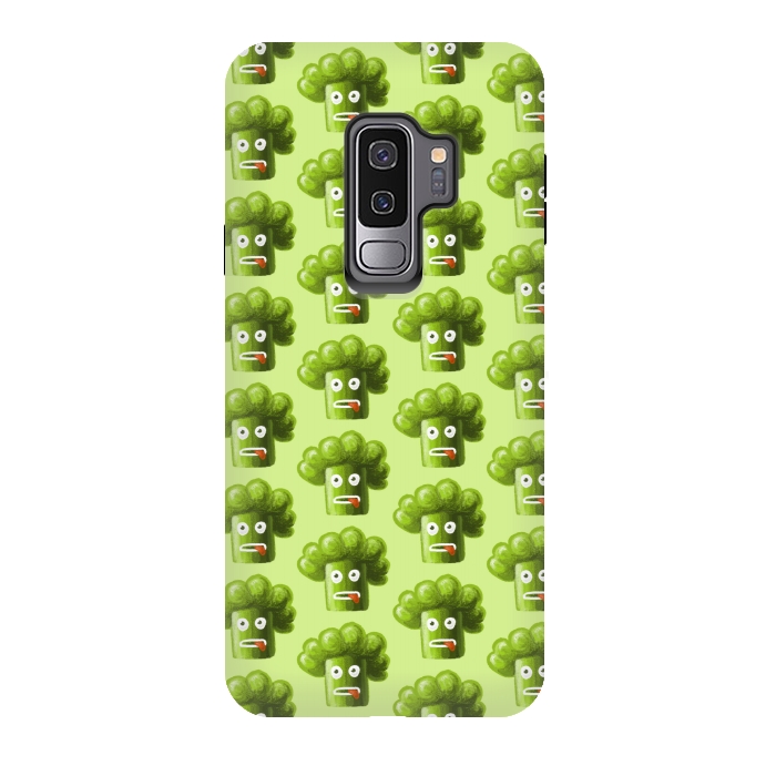 Galaxy S9 plus StrongFit Funny Broccoli Pattern by Boriana Giormova