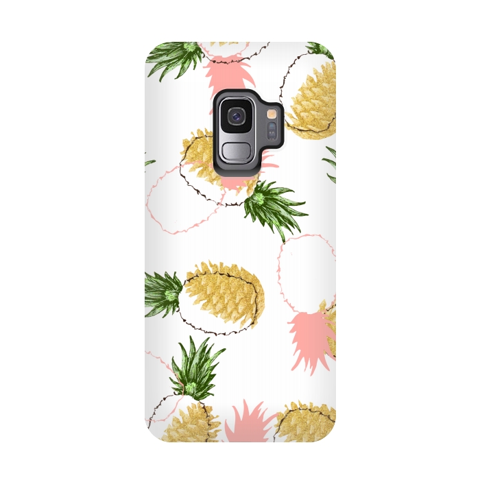 Galaxy S9 StrongFit Pineapples & Pine Cones by Uma Prabhakar Gokhale