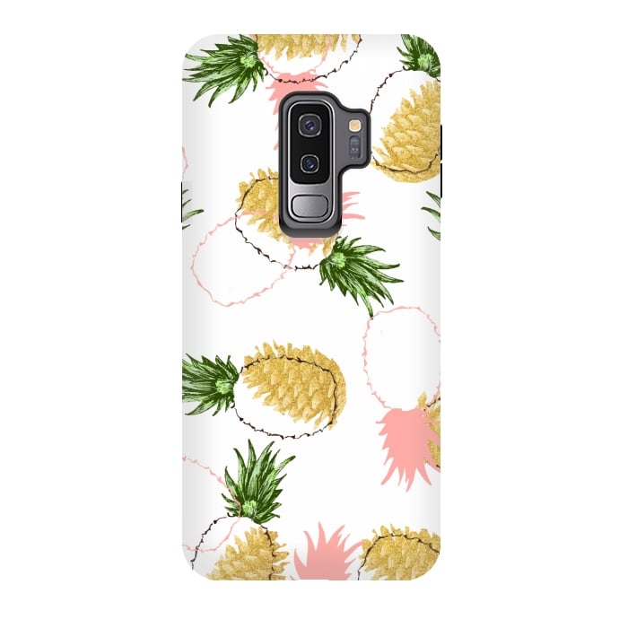 Galaxy S9 plus StrongFit Pineapples & Pine Cones by Uma Prabhakar Gokhale