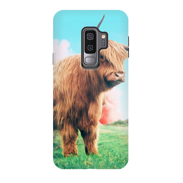 Galaxy S9 plus StrongFit Highland Cow by Uma Prabhakar Gokhale