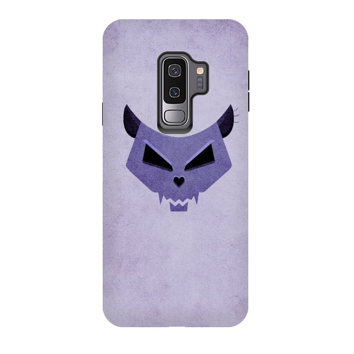 Galaxy S9 plus StrongFit Purple Evil Cat Skull by Boriana Giormova