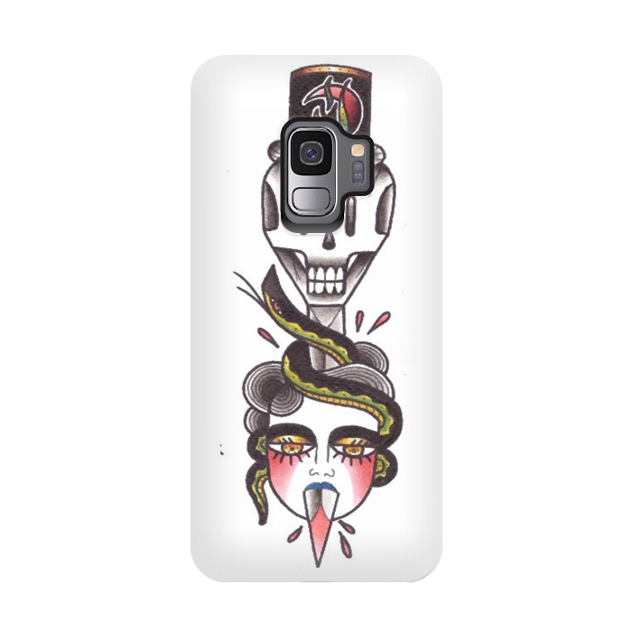 Galaxy S9 StrongFit Skull dagger snake by Evaldas Gulbinas 