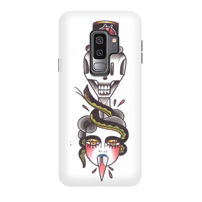 Galaxy S9 plus StrongFit Skull dagger snake by Evaldas Gulbinas 