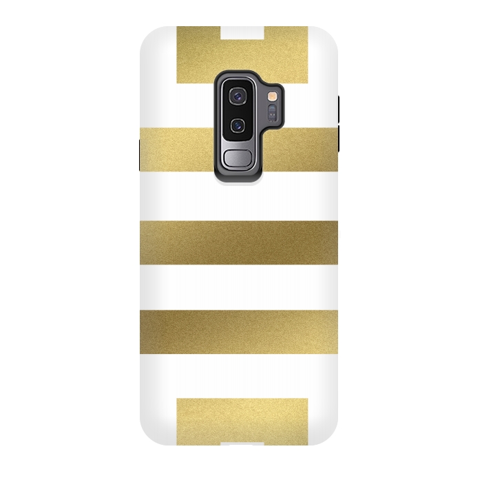 Galaxy S9 plus StrongFit Gold Stripes by Caitlin Workman