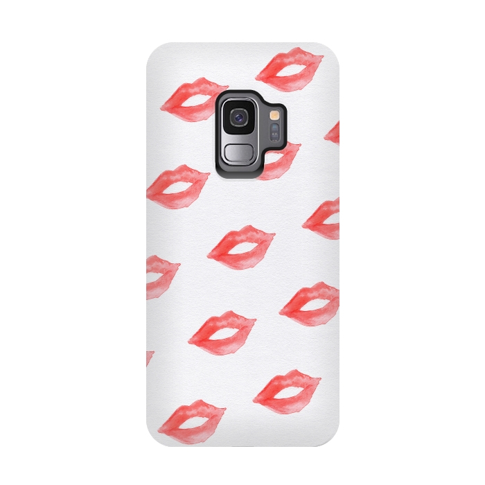 Galaxy S9 StrongFit Lips Red by Caitlin Workman