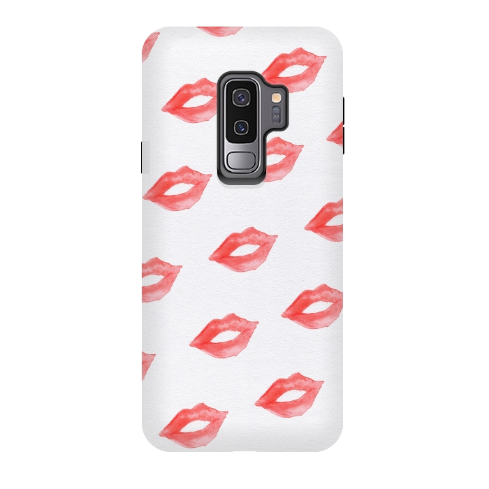Galaxy S9 plus StrongFit Lips Red by Caitlin Workman