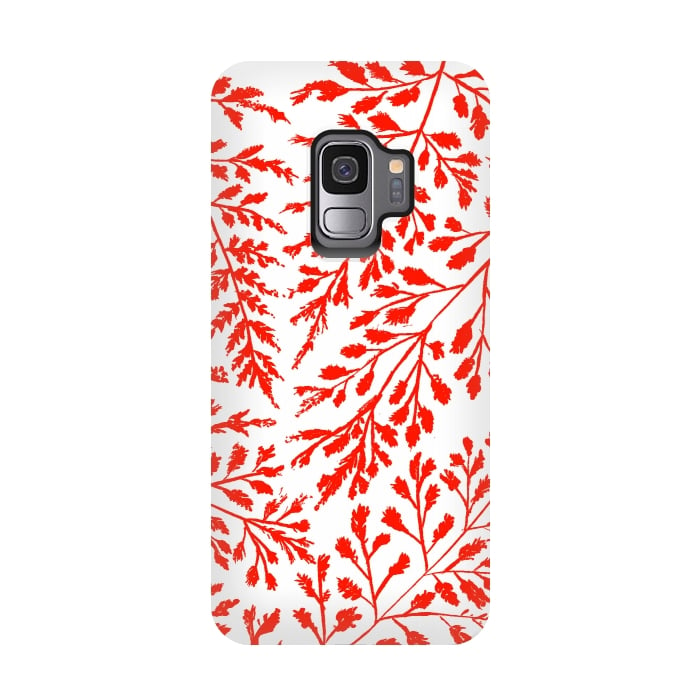 Galaxy S9 StrongFit Foliage Red by Caitlin Workman
