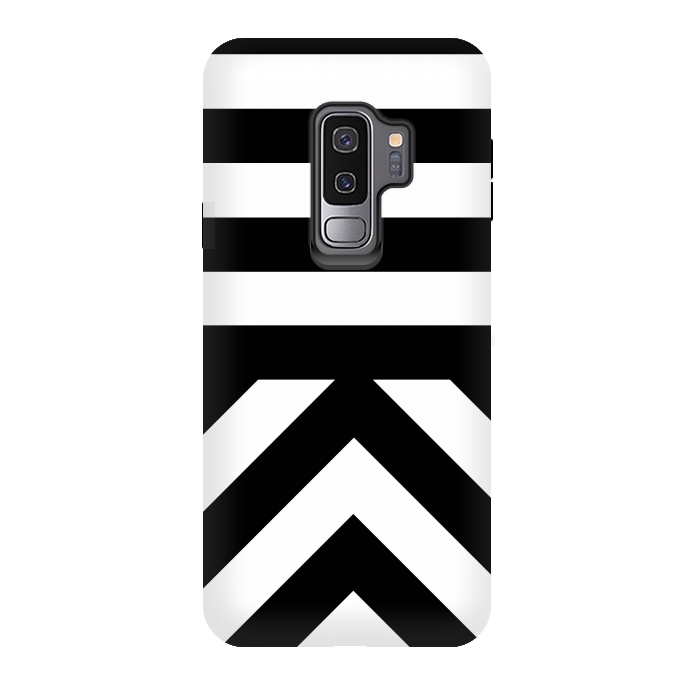 Galaxy S9 plus StrongFit Black Stripes by Caitlin Workman