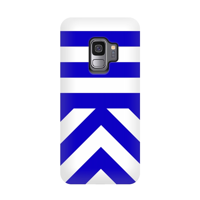 Galaxy S9 StrongFit Blue Stripes by Caitlin Workman