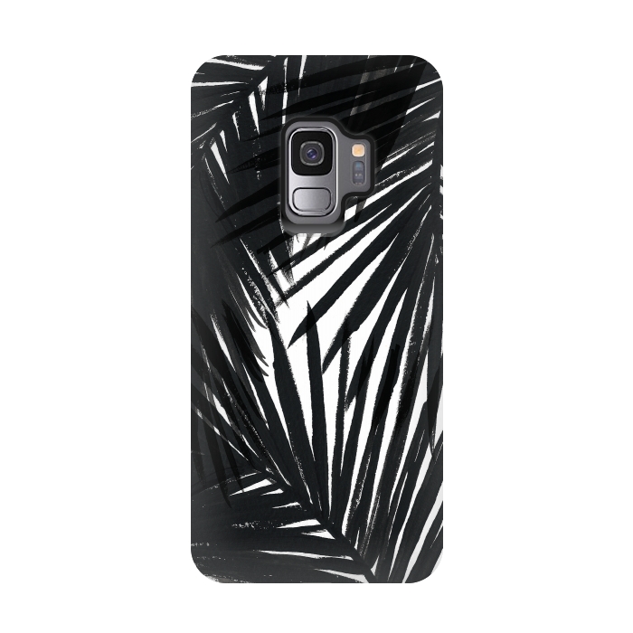 Galaxy S9 StrongFit Black Palms by Caitlin Workman