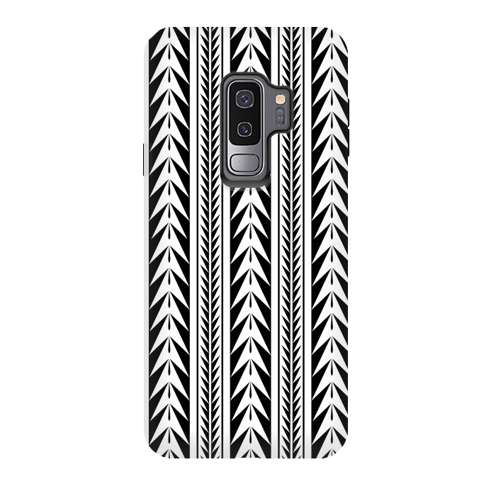 Galaxy S9 plus StrongFit Edgy Black Stripes by Caitlin Workman