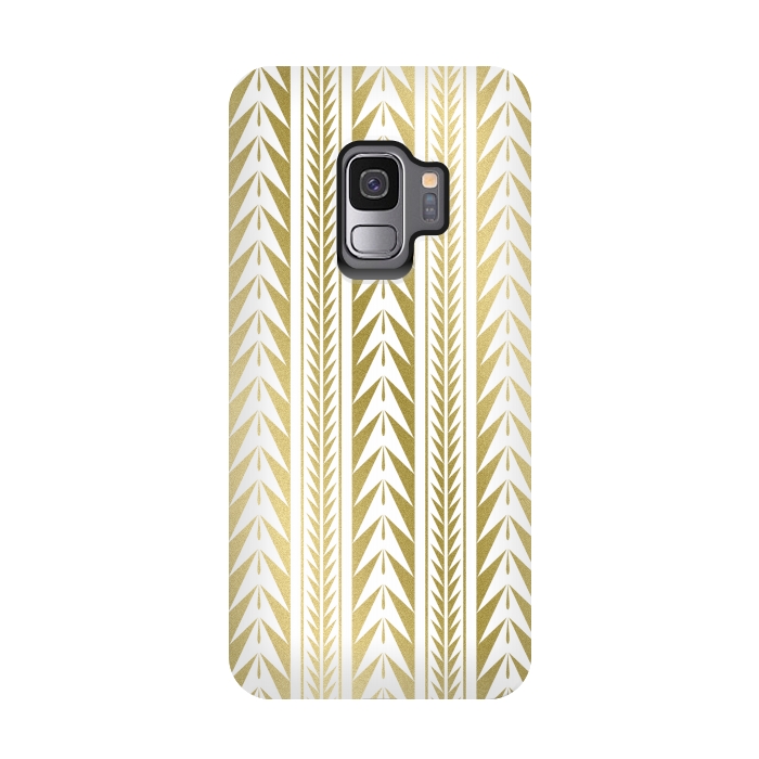 Galaxy S9 StrongFit Edgy Gold Stripes by Caitlin Workman