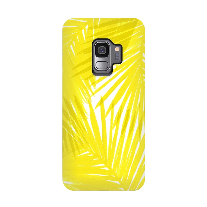 Galaxy S9 StrongFit Yellow Palms by Caitlin Workman