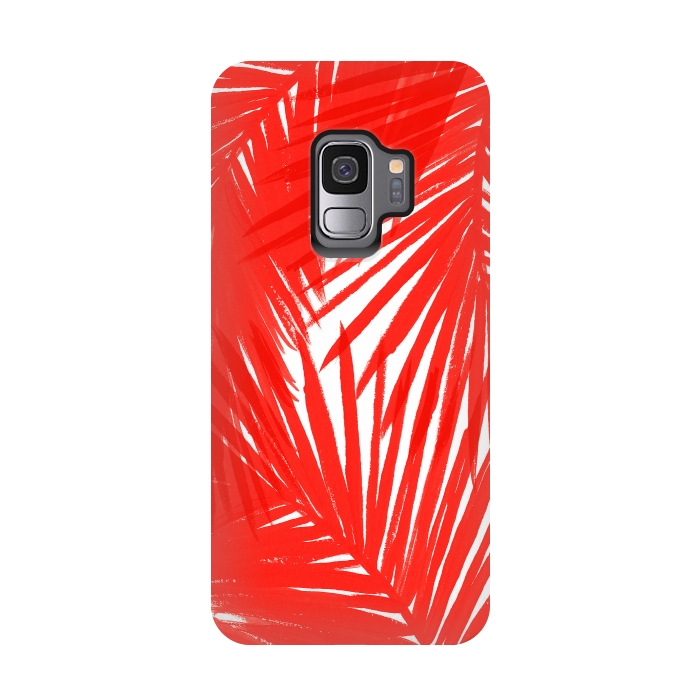 Galaxy S9 StrongFit Red Palms by Caitlin Workman