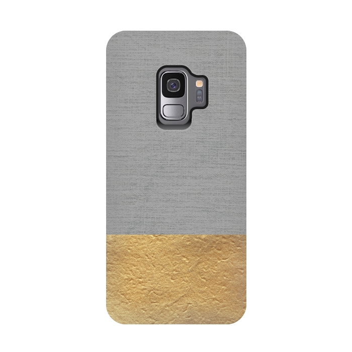 Galaxy S9 StrongFit Color Blocked Gold and Grey by Caitlin Workman