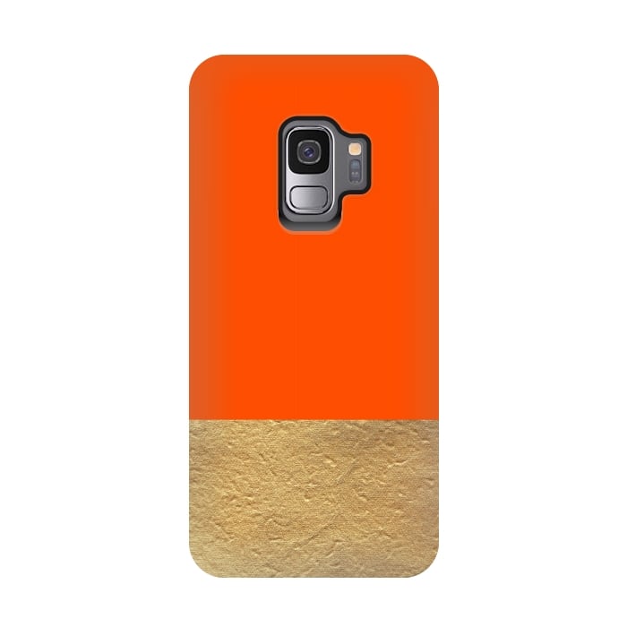 Galaxy S9 StrongFit Color Block Red and Gold by Caitlin Workman