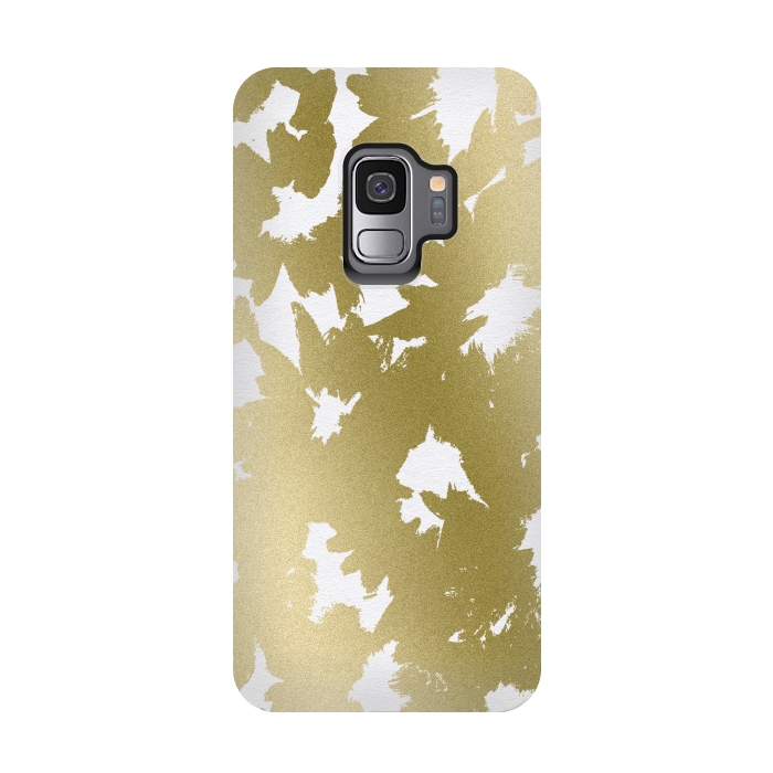 Galaxy S9 StrongFit Gold Floral by Caitlin Workman