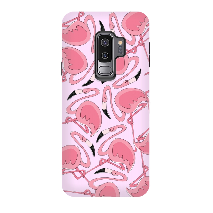 Galaxy S9 plus StrongFit Flamingo Love by Alice De Marco