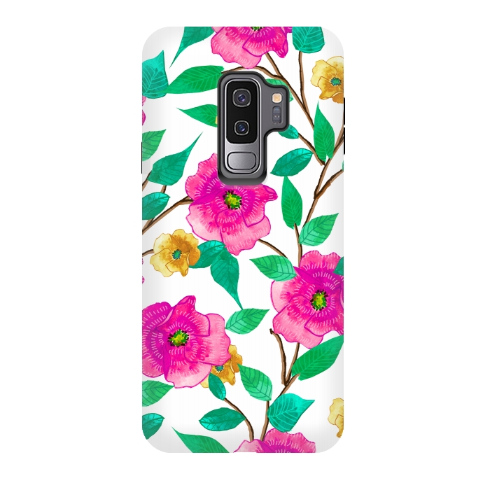 Galaxy S9 plus StrongFit Floral Forever by Uma Prabhakar Gokhale