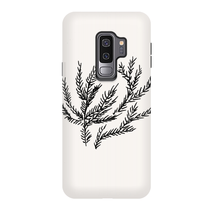 Galaxy S9 plus StrongFit Summer Coral Fern by Caitlin Workman