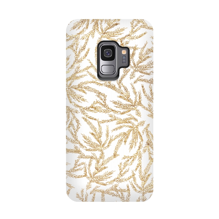 Galaxy S9 StrongFit Gold Ferns by Caitlin Workman