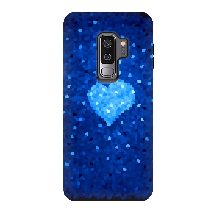Galaxy S9 plus StrongFit Winter Blue Crystal Heart by Boriana Giormova