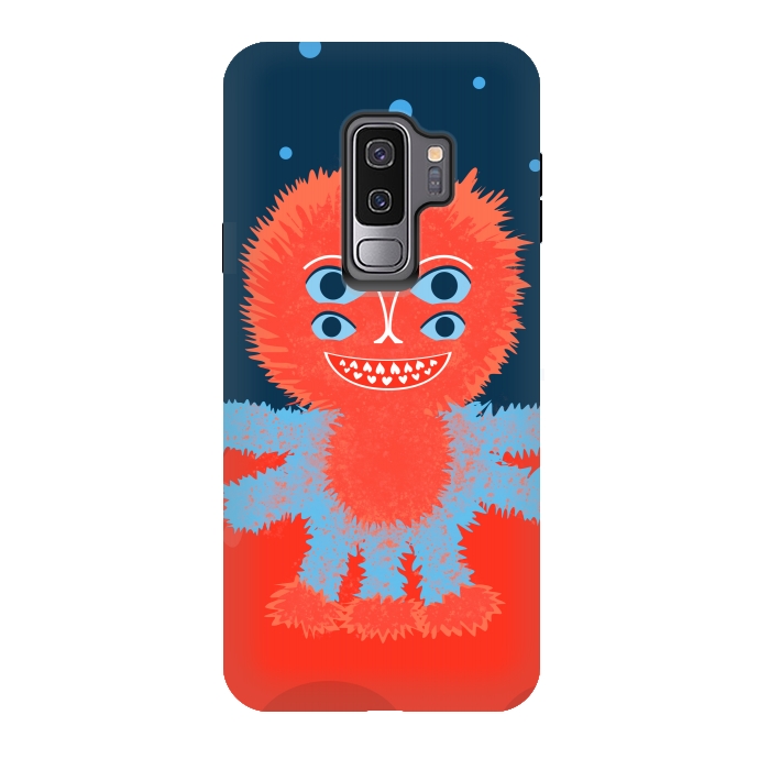 Galaxy S9 plus StrongFit Cute Furry Cartoon Alien Character by Boriana Giormova