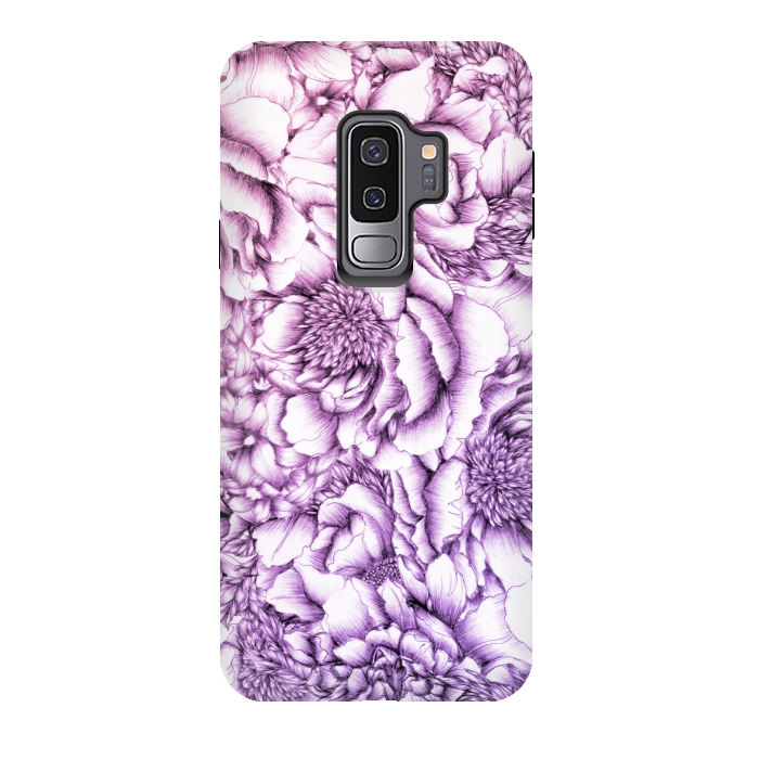 Galaxy S9 plus StrongFit Peony Flower Pattern by ECMazur 