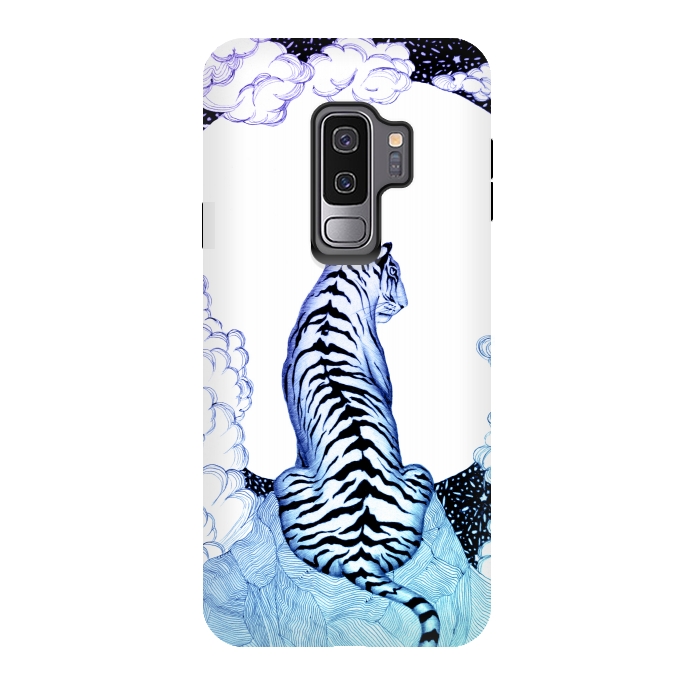 Galaxy S9 plus StrongFit Ombre Tiger Moon by ECMazur 