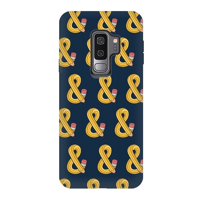 Galaxy S9 plus StrongFit Ampersand pencil pattern by Coffee Man