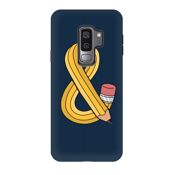 Galaxy S9 plus StrongFit Ampersand pencil blue by Coffee Man