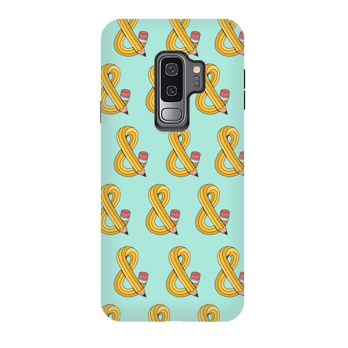 Galaxy S9 plus StrongFit Ampersand Pencil Pattern Green by Coffee Man