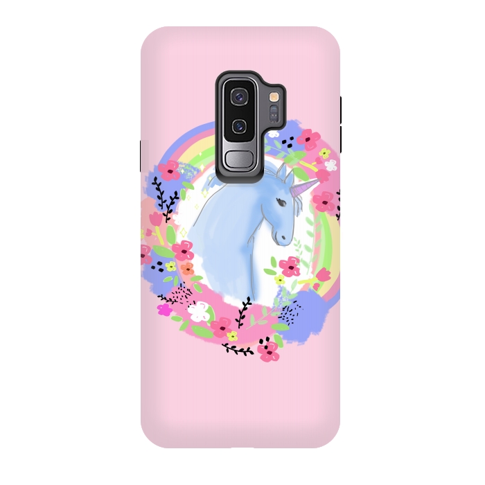Galaxy S9 plus StrongFit Pink Unicorn by MUKTA LATA BARUA