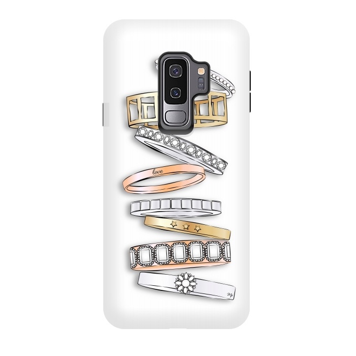 Galaxy S9 plus StrongFit Stack of Brand Designer Bracelets by Martina