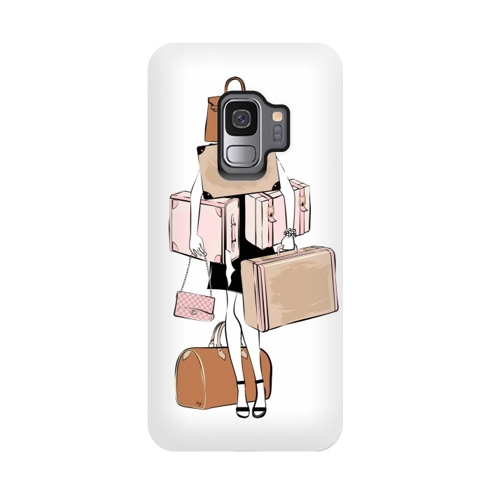 Galaxy S9 StrongFit Woman with luggage by Martina