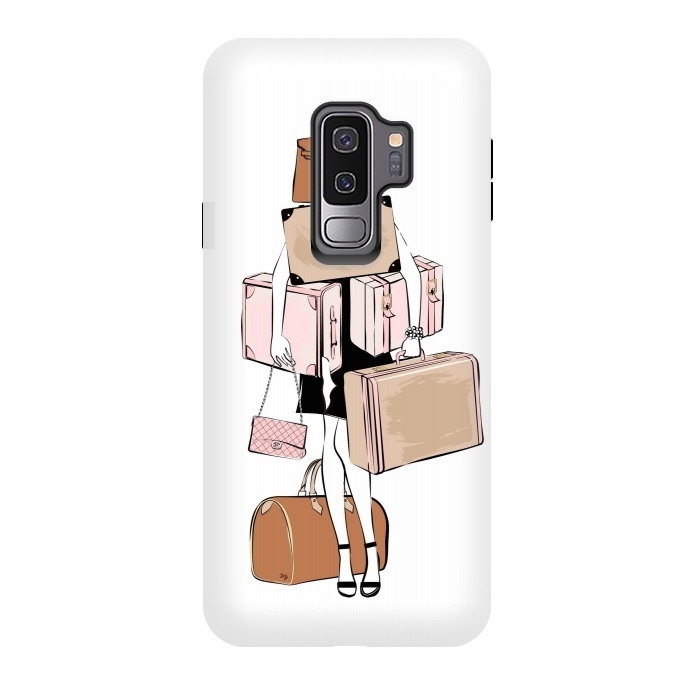 Galaxy S9 plus StrongFit Woman with luggage by Martina