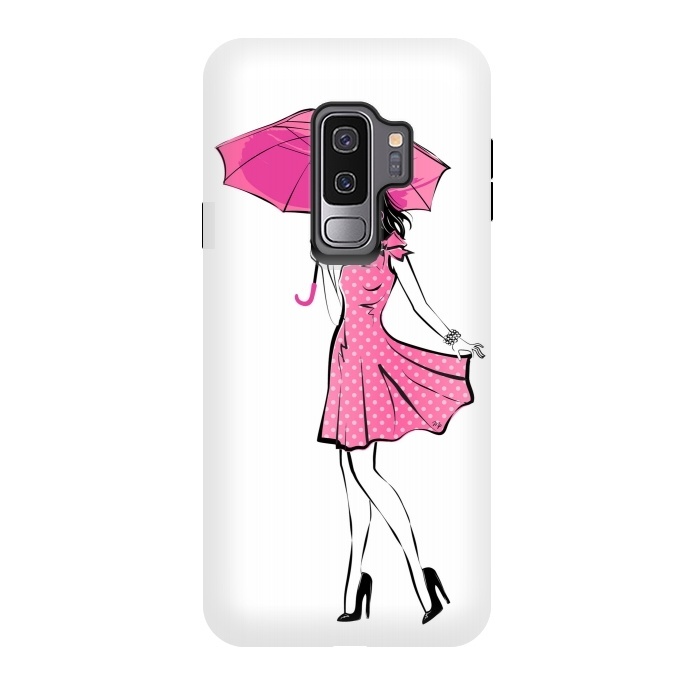 Galaxy S9 plus StrongFit Pretty girl with umbrella by Martina