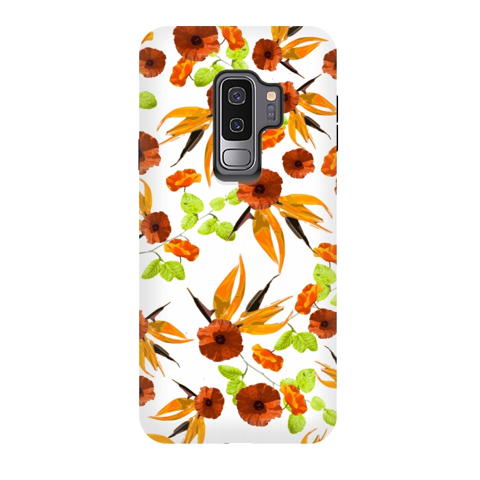Galaxy S9 plus StrongFit Orange Poppy Star by Zala Farah