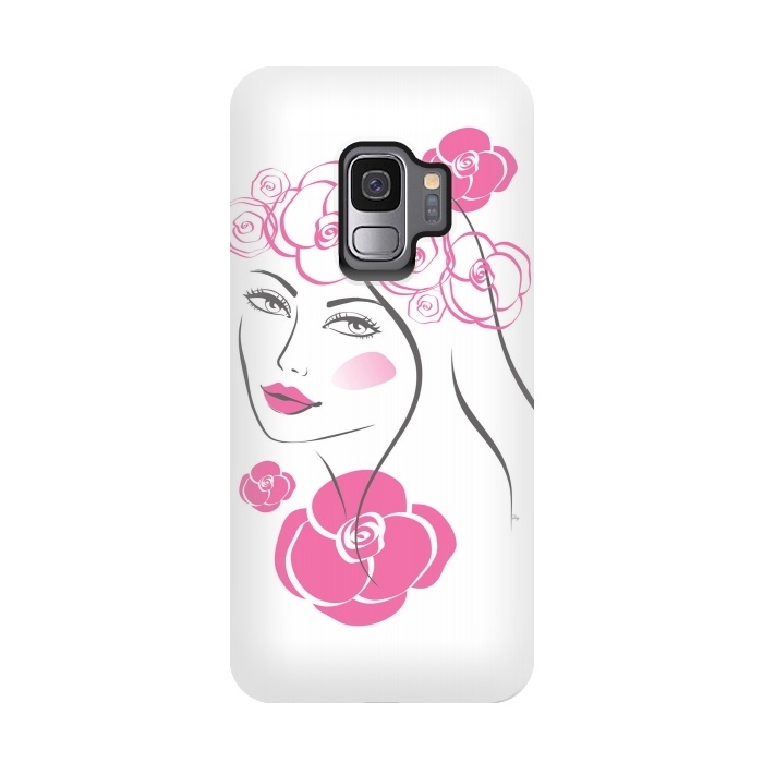 Galaxy S9 StrongFit Pink Rose Lady by Martina