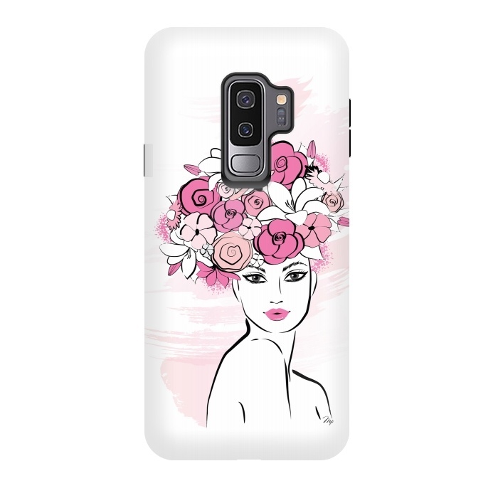 Galaxy S9 plus StrongFit Flower Crown Girl by Martina