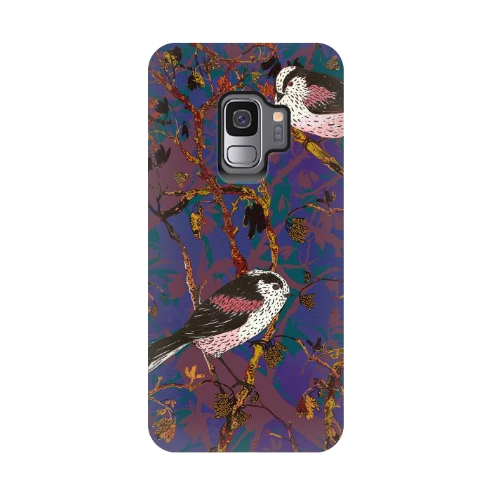 Galaxy S9 StrongFit Long-tailed Tits by Lotti Brown
